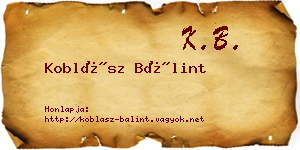 Koblász Bálint névjegykártya