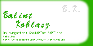 balint koblasz business card